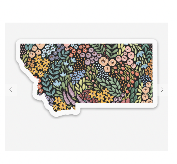 Floral Montana State Sticker