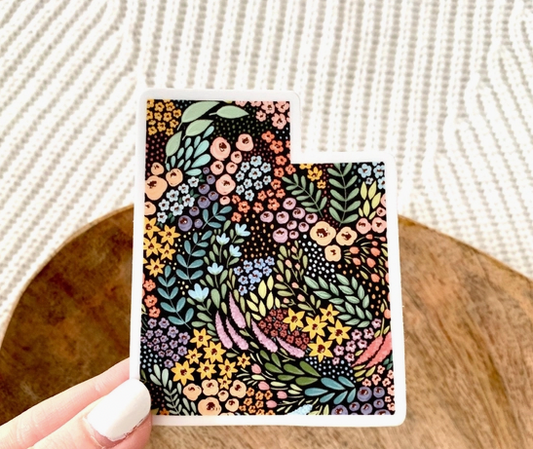 Floral Utah State Sticker